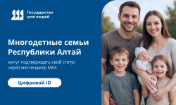 Многодетные семьи Республики Алтай теперь могут подтверждать свой статус через мессенджер MAX